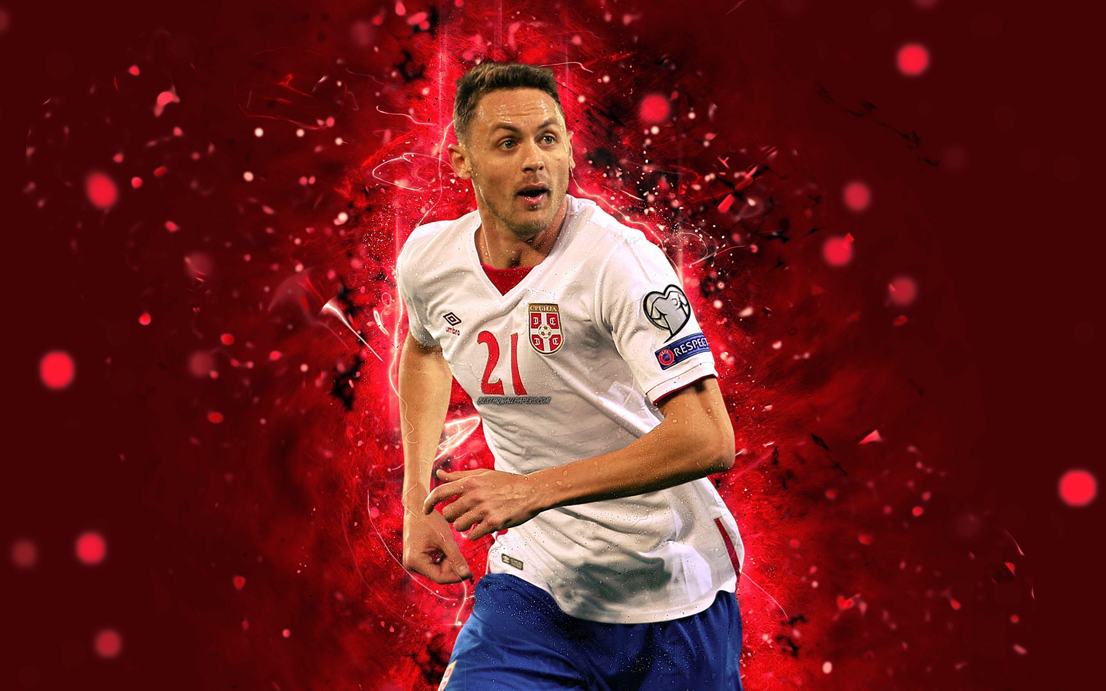 3840x2400 Download wallpaper Nemanja Matic, 4k, abstract art, Serbia National, Desktop