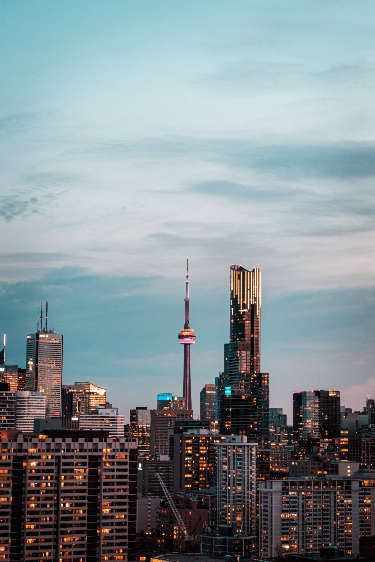 1280x1920 CN Tower Toronto Skyline Wallpaper, Phone