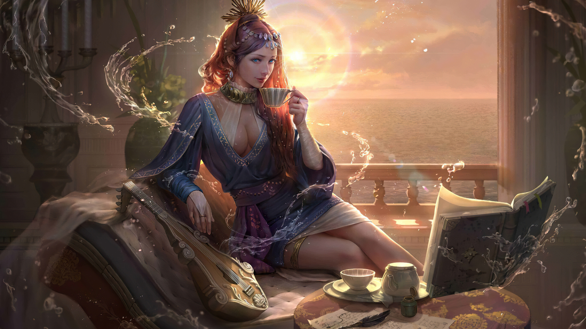 1920x1080 Queen Morning Coffee Fantasy 4k Laptop Full HD 1080P HD 4k Wallpaper, Image, Background, Photo and Picture, Desktop