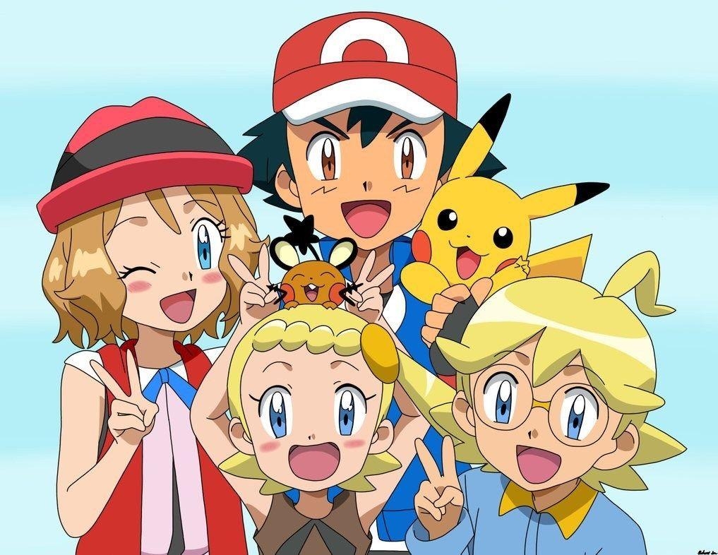 1020x790 Pokémon XYZ Kalos Anime Family ASH Serena Clemont And Bonnie, Desktop