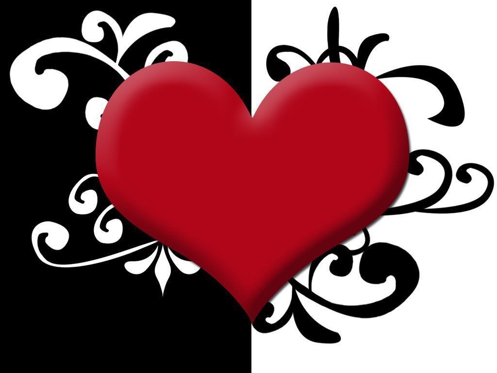 1030x770 Black And Red Heart Wallpaper, Desktop