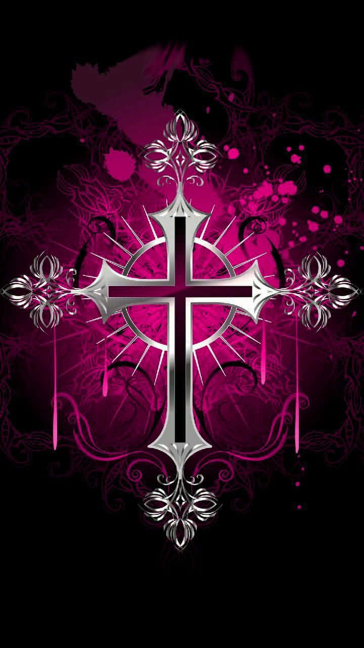 720x1280 Download A Cross With A Pink Background Wallpaper, Phone