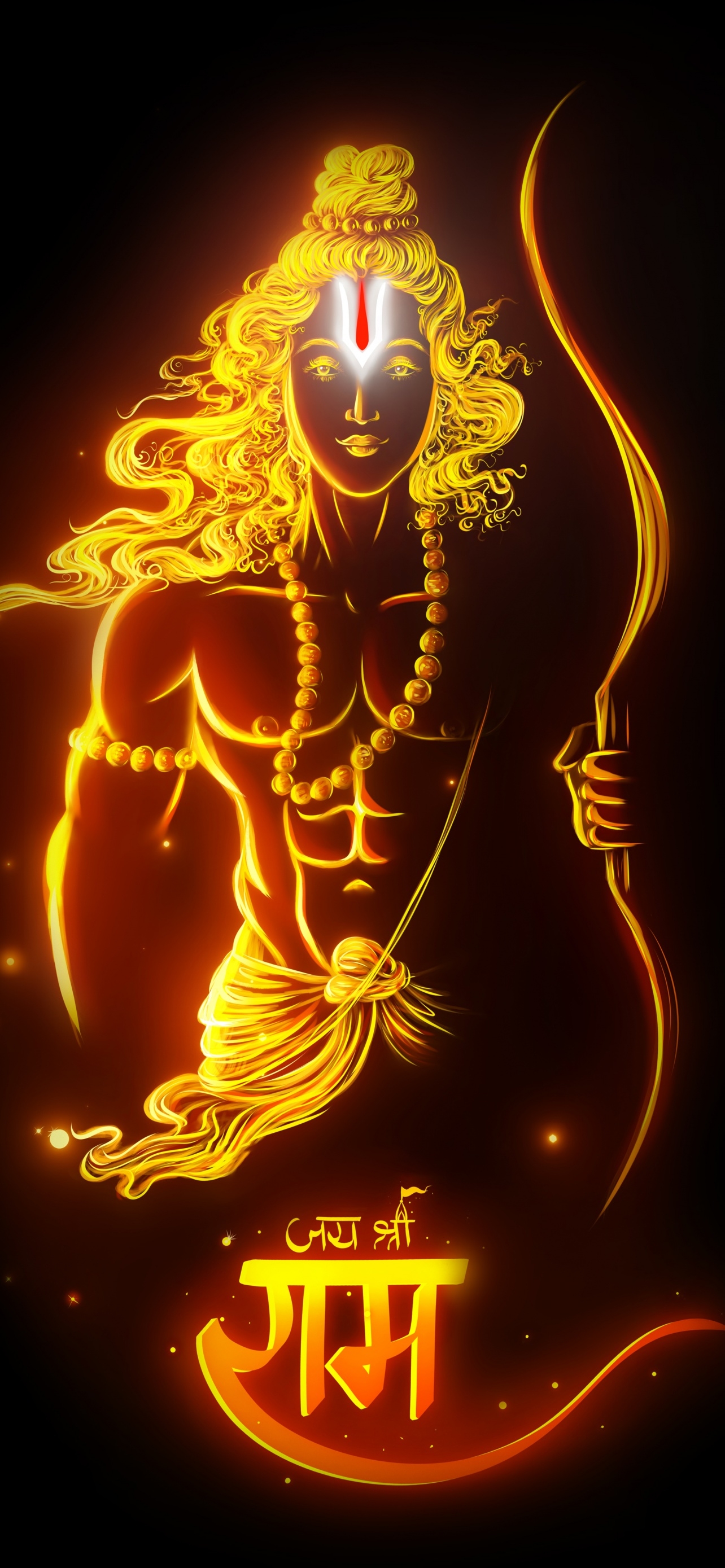 1290x2780 Jai Shri Ram Wallpaper 4K, Hindu God, Phone