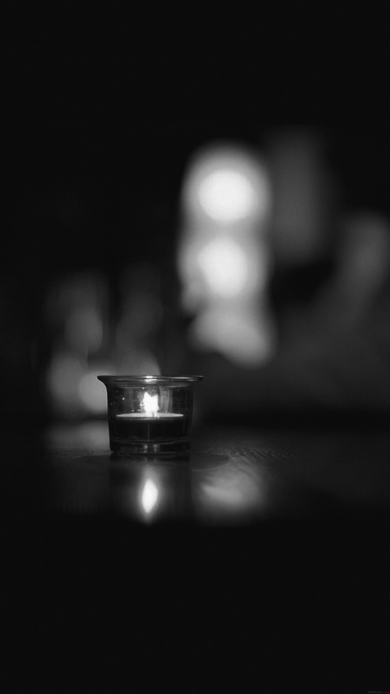 1250x2210 Candle Light Night Bw Bokeh Romantic, Phone