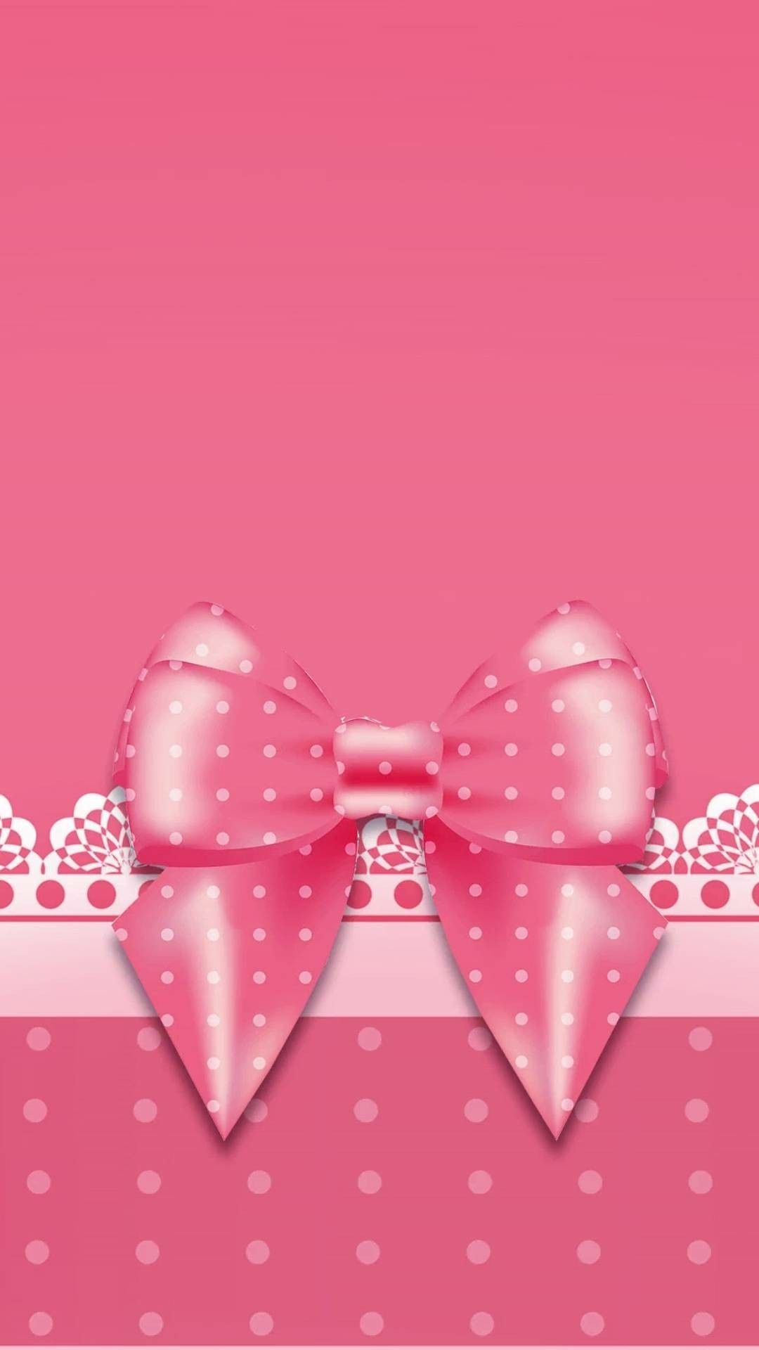 1080x1920 Pink polkadot bow wallpaper. iPhone.com, Phone