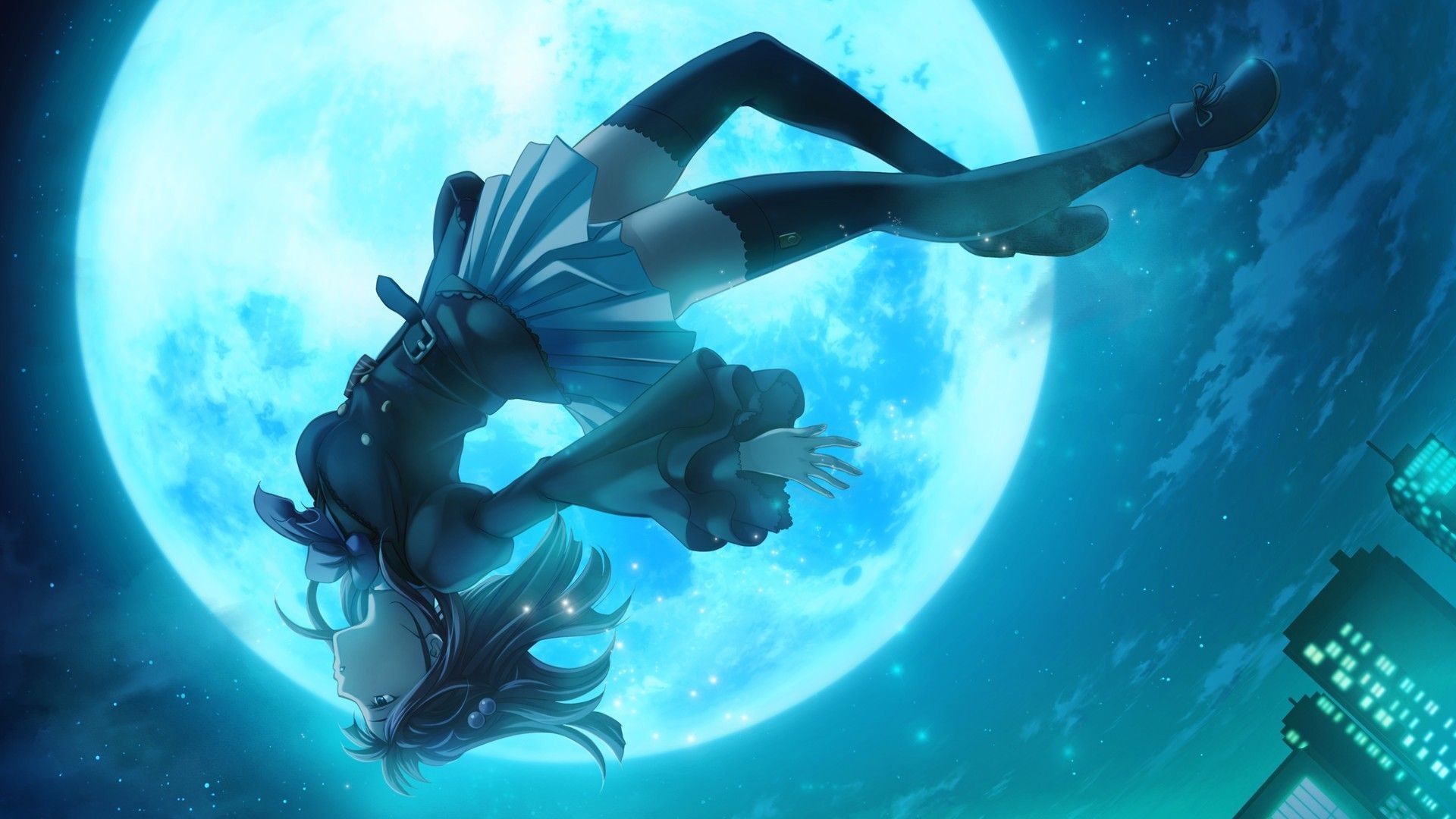 1920x1080 Blue Anime Girl Wallpaper, Desktop