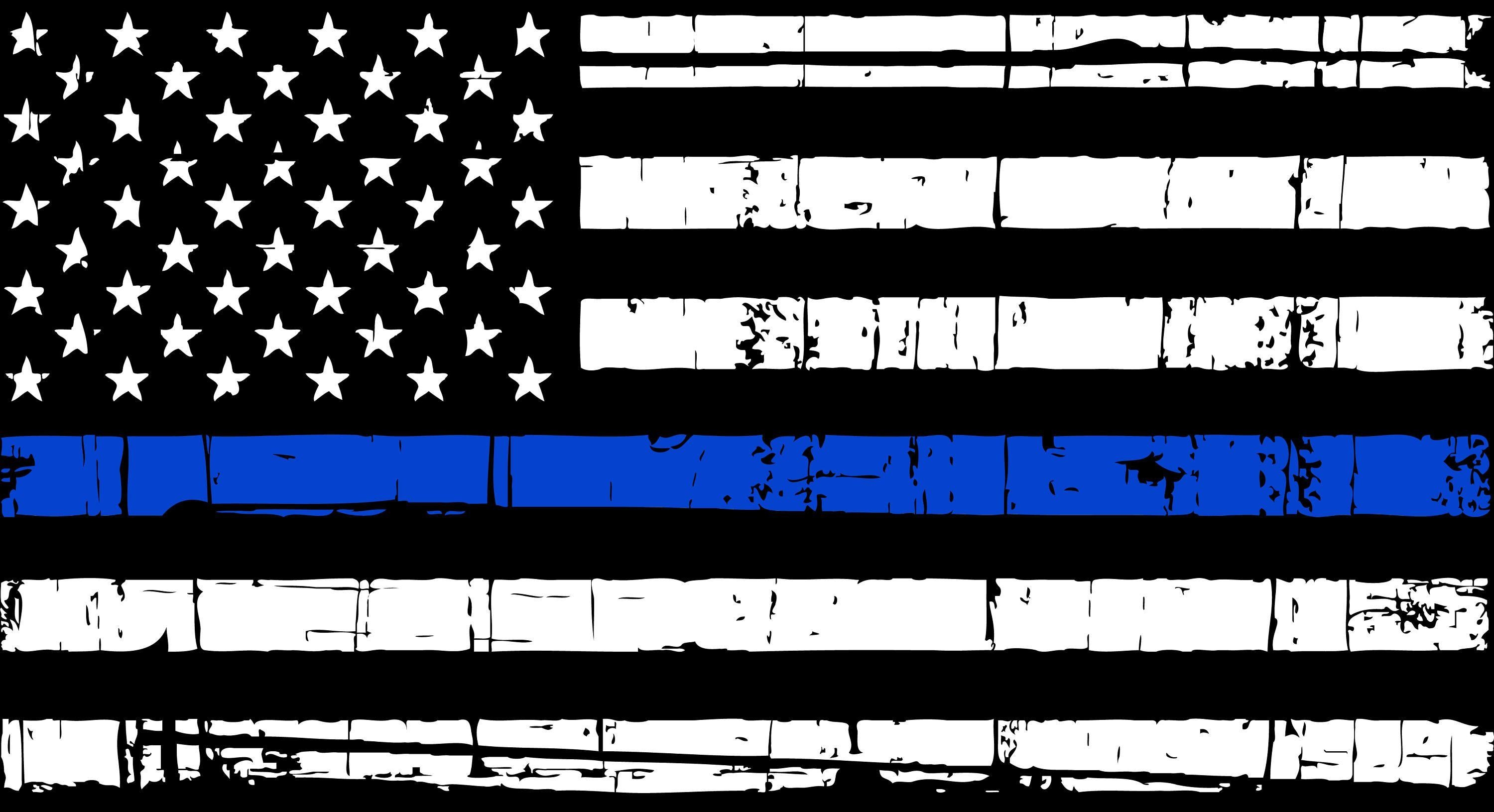 3000x1640 Thin Blue Line Flag Wallpaper, Desktop