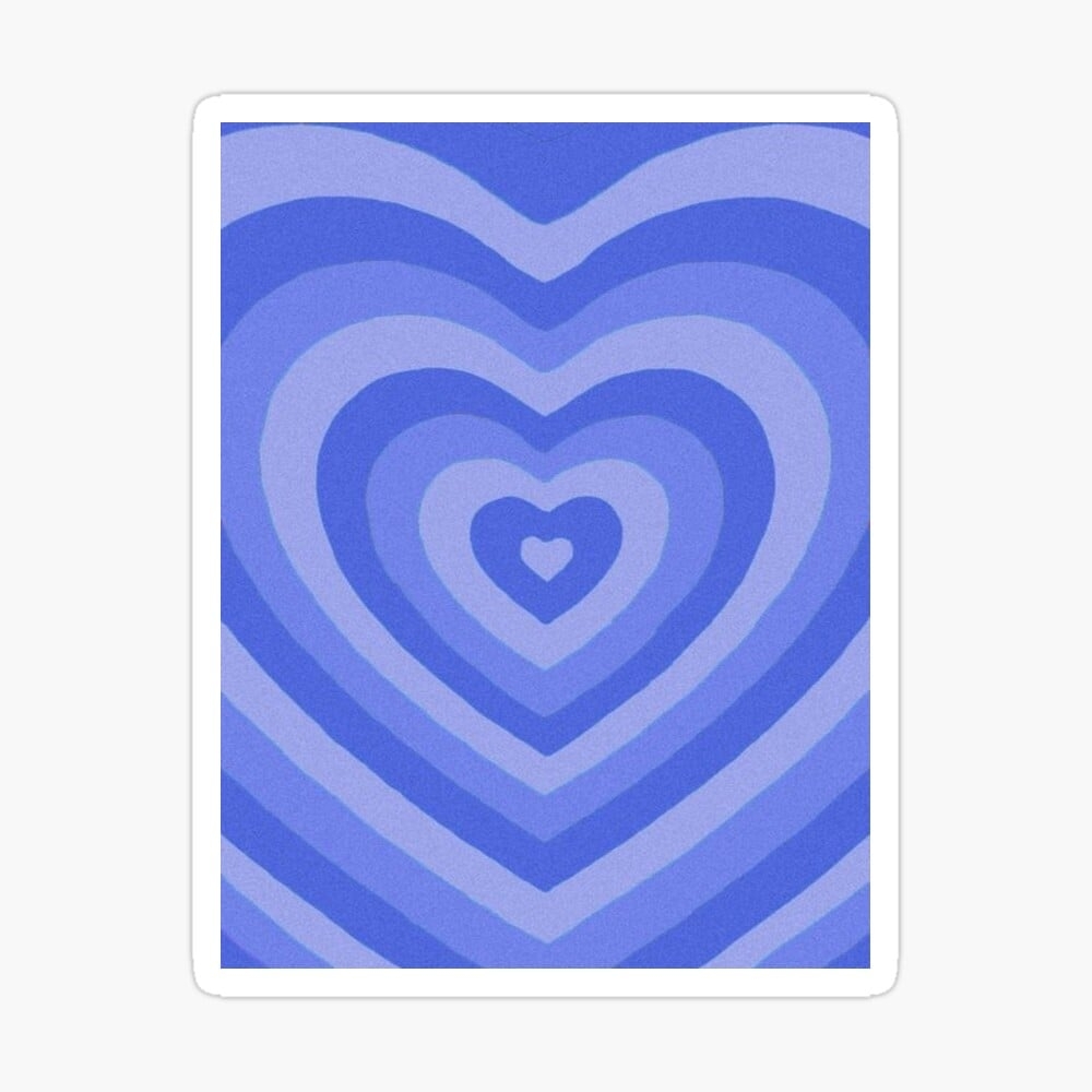 1000x1000 y2k heart blue Poster, Phone