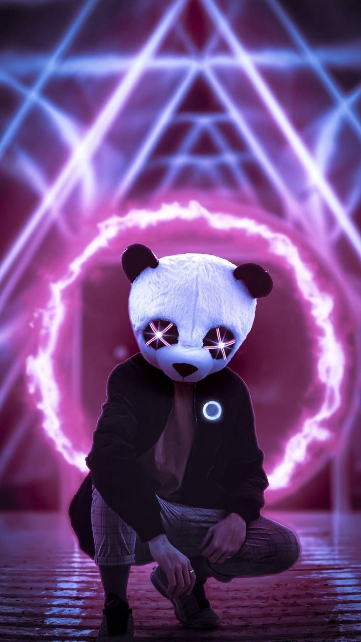 720x1280 Panda Neon Lights wallpaper, Phone