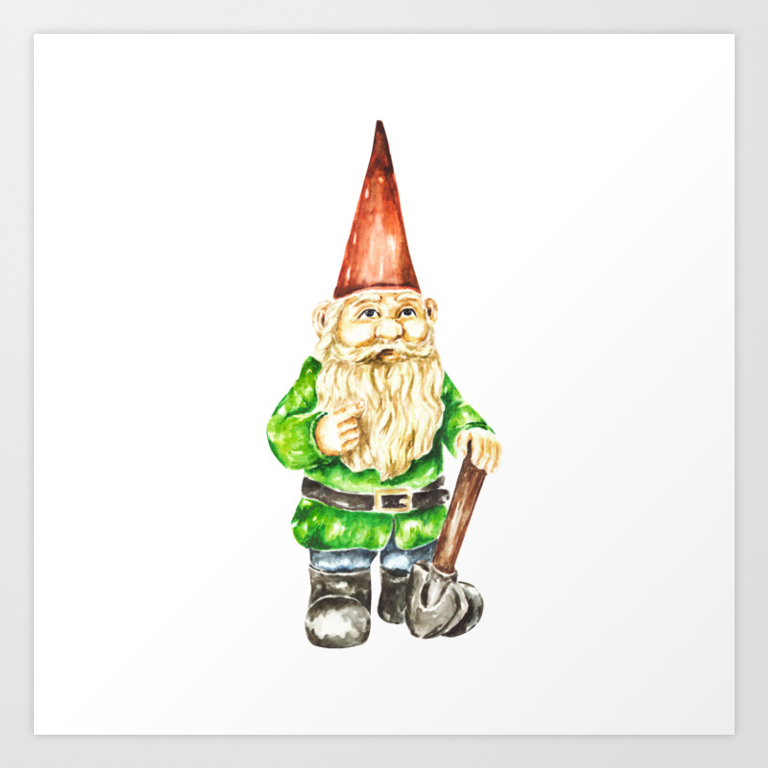 1500x1500 Gnome Spring Watercolor Illustration Art Print By Erika Lancaster, Phone