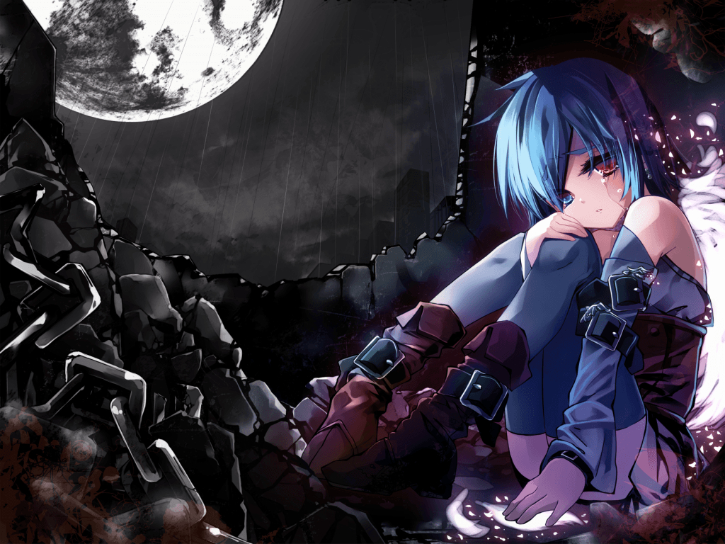 1030x770 sad anime girl. Wallpaper Sad Anime Girl Blue Eye In The Rain, Desktop