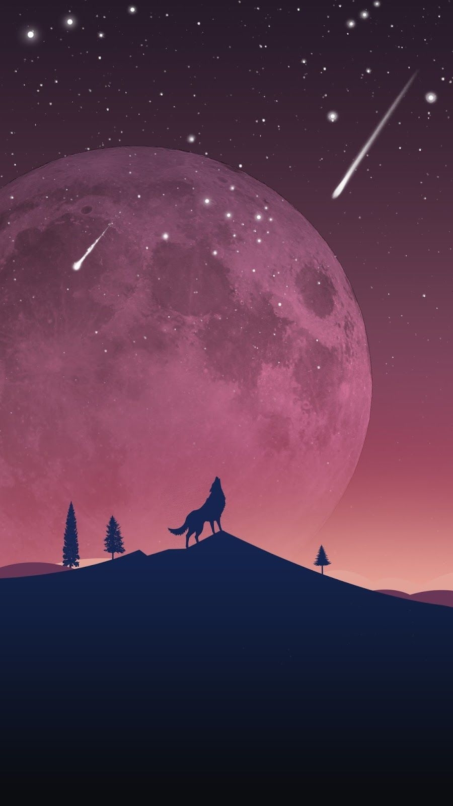 900x1600 Materi Pelajaran 6: Anime Galaxy Wolf Wallpaper, Phone