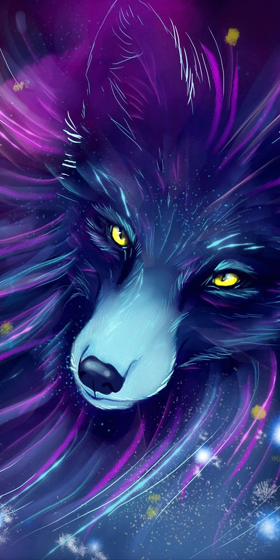 1080x2160 Wolf head, fantasy, art wallpaper. Art wallpaper, Mythical creatures art, Mystical creatures drawings, Phone