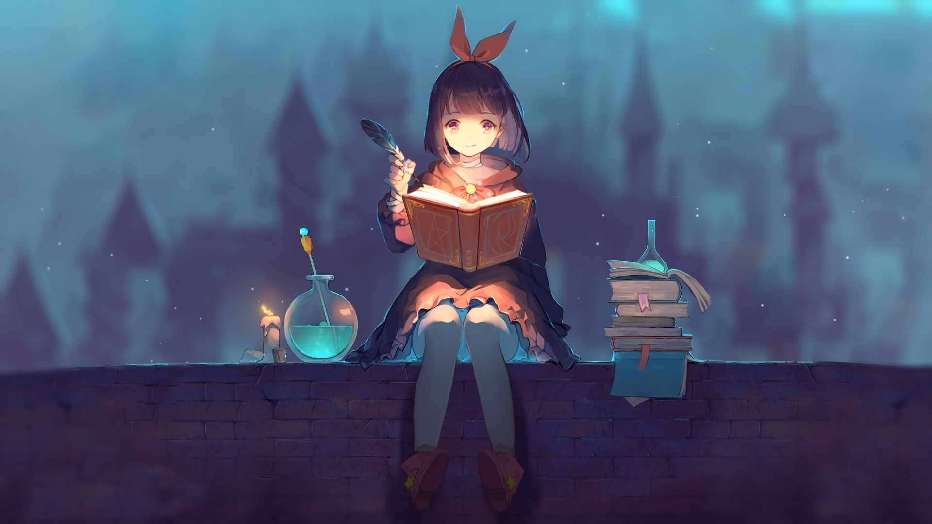 1920x1080 Studying Witch 魔女 [Wallpaper Engine Anime], Desktop