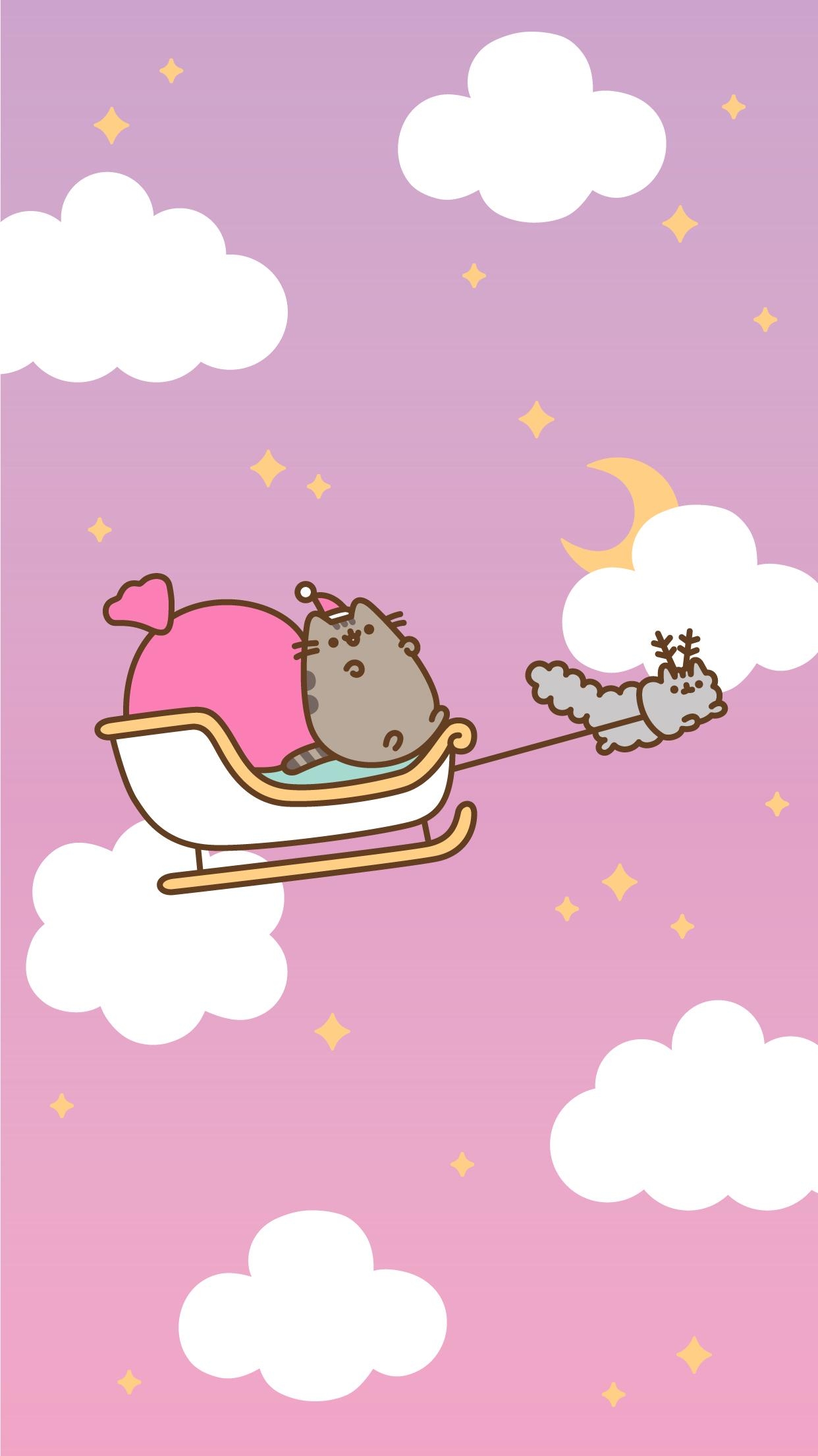 1250x2210 Free Christmas Pusheen Android and iPhone® Wallpaper, Phone