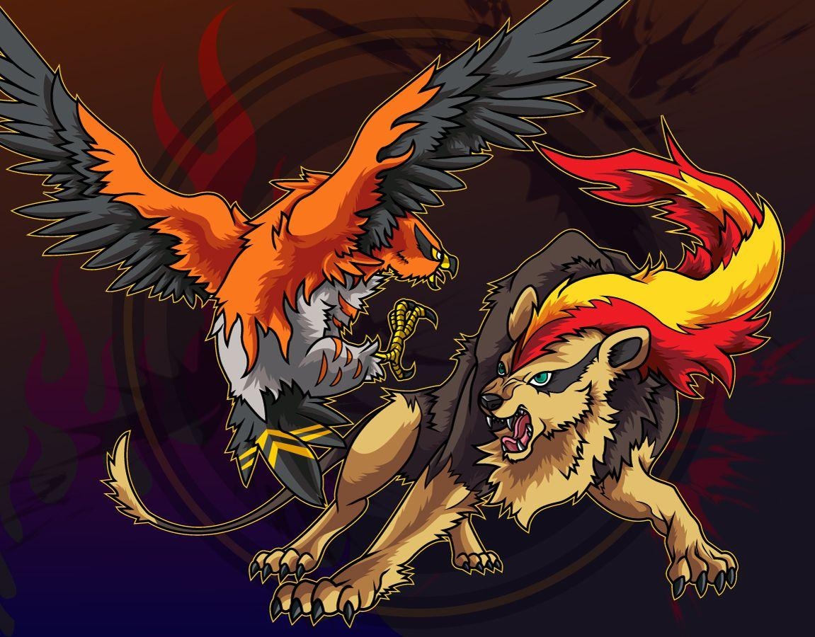 1160x900 Talonflame and Pyroar, Desktop