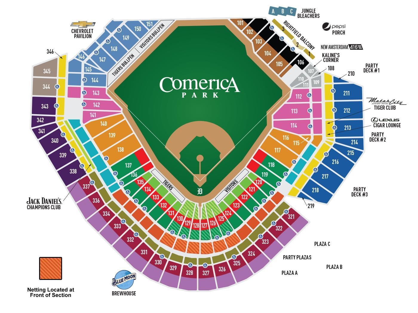 1400x1050 Comerica park parking map comerica park (Michigan), Desktop