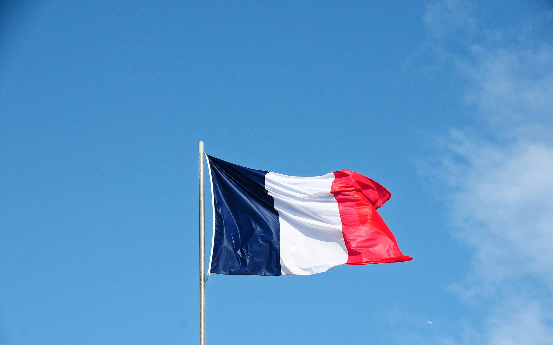 1920x1200 France Flag Waving On Wind Wallpaper, Desktop