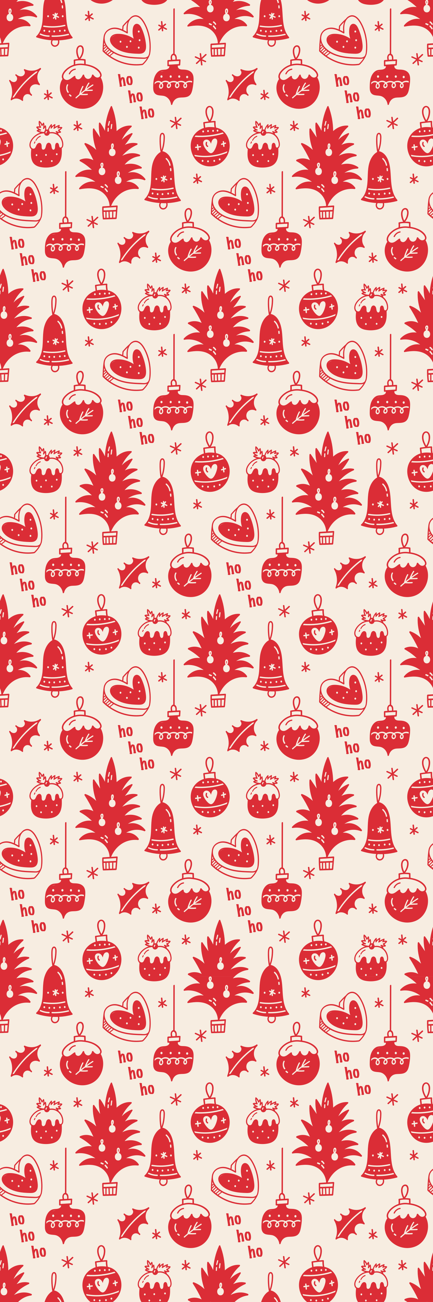 1420x4260 Cute red and pink Christmas pattern wallpaper, Phone