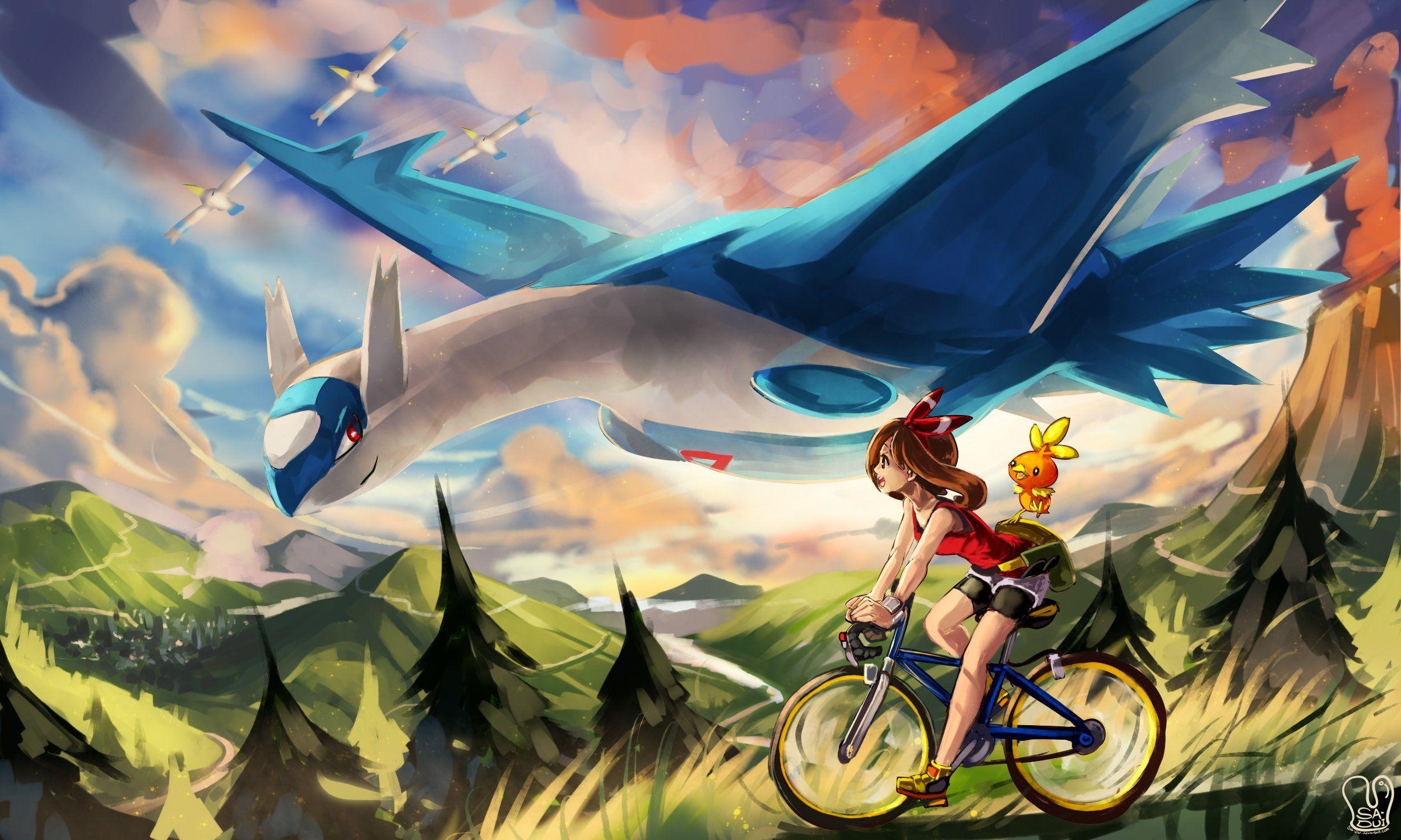 2500x1500 Haruka (pokemon) Latios Pokemon Sa Dui Torchic Watermark Wingull, Desktop