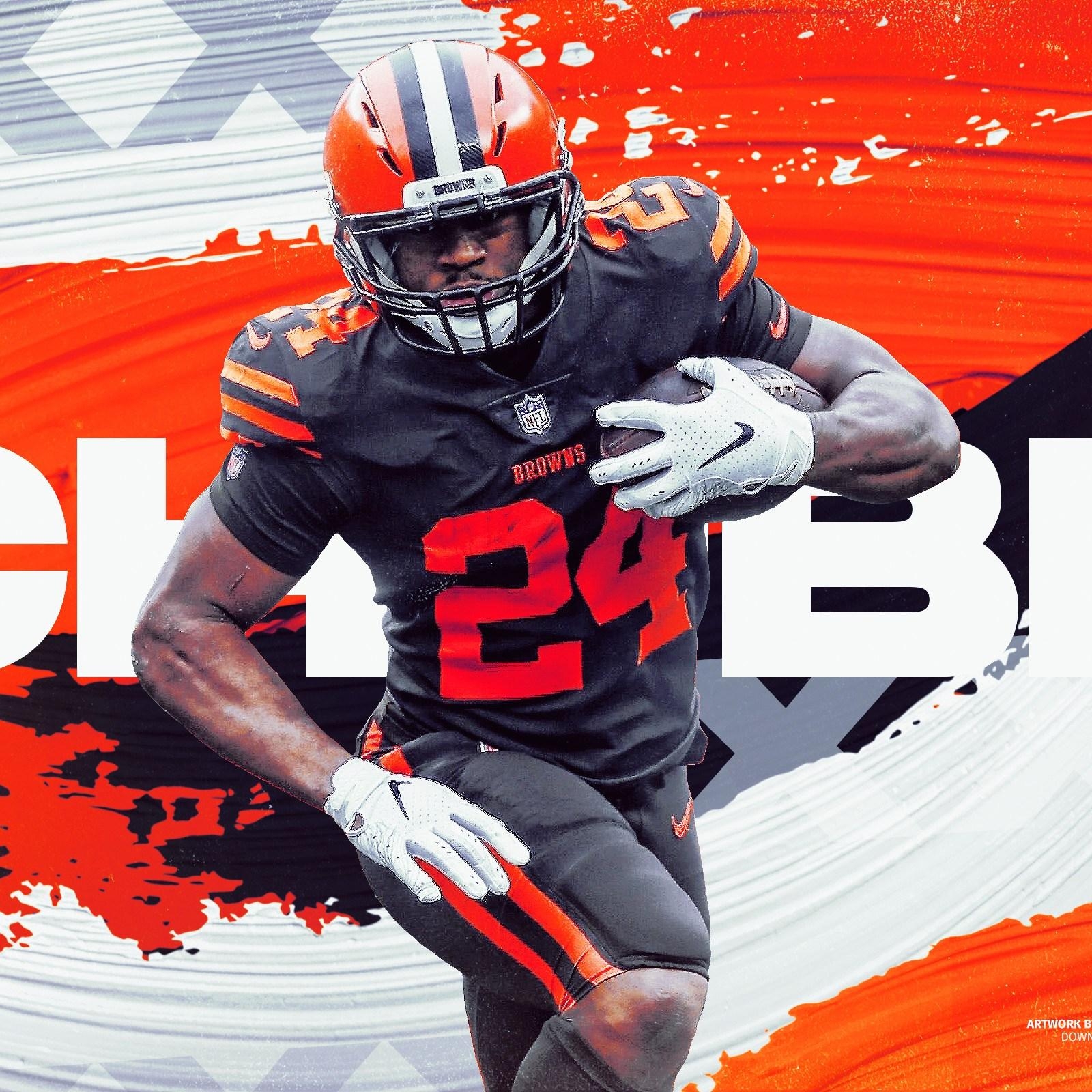 1600x1600 Nick Chubb Cleveland Browns Wallpaper. The Pick 6, Phone