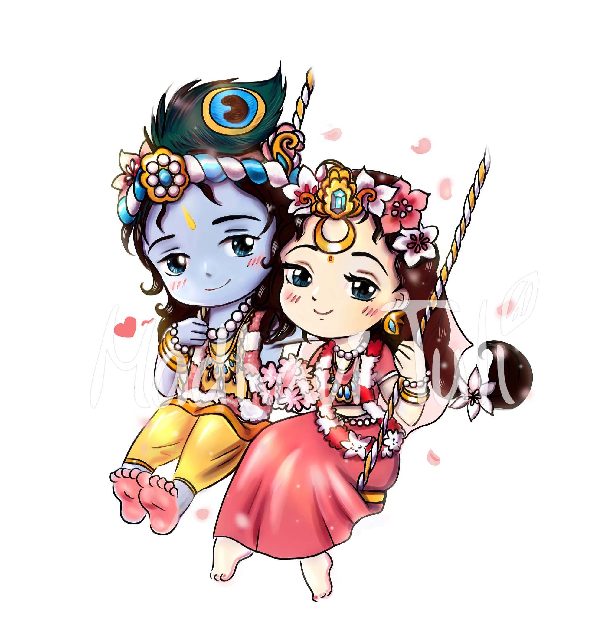 2000x2090 Cute radhe krishna Wallpaper Download, Phone