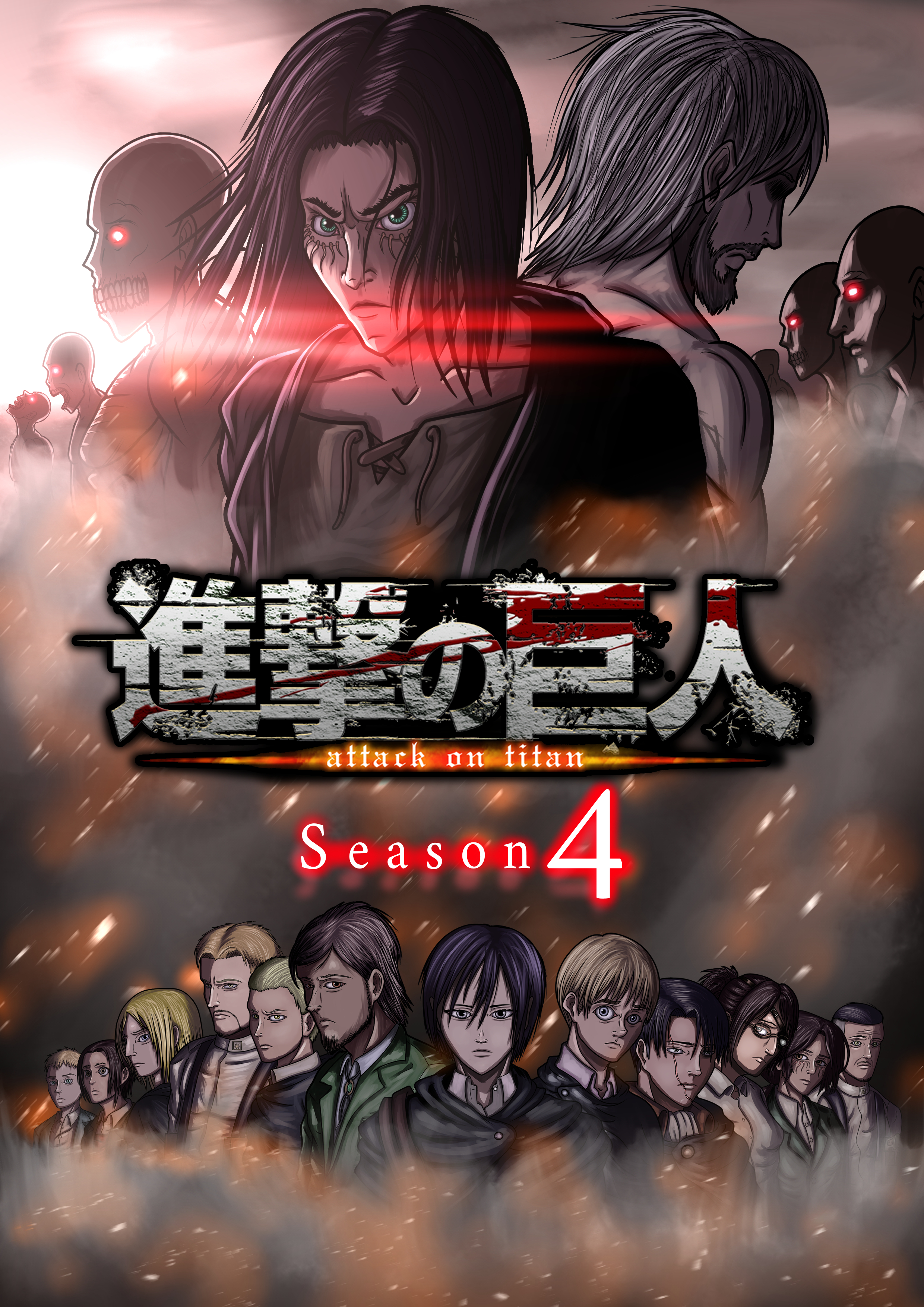 2480x3510 Attack on Titan Season 4 Fan made poster, Phone