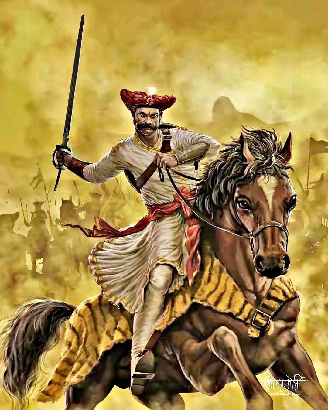 1080x1350 11k Likes, 31 Comments - शोध इतिहासाचा on Instagram: “रणझुंझार संताजी ब. History painting, Shivaji maharaj HD wallpaper, Indian history, Phone