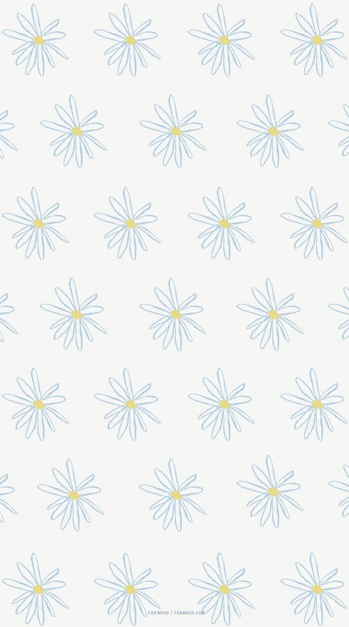 700x1260 Cute Spring Wallpaper for Phone & iPhone, Daisy on Light Blue Background, Phone