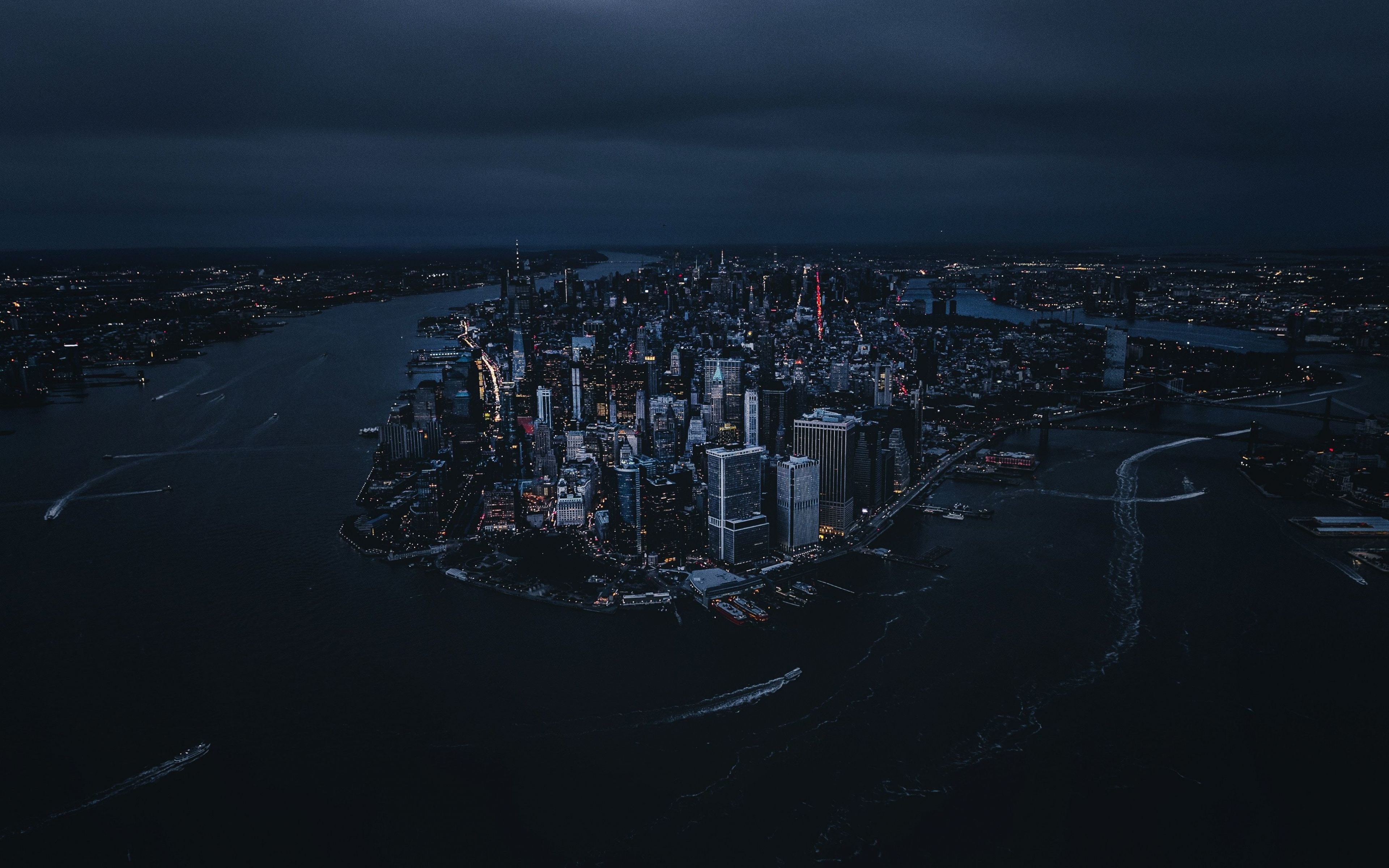 3840x2400 Download  wallpaper new york, city, aerial view, night, buildings, 4k, ultra HD 16: widescreen,  HD image, background, 16365, Desktop