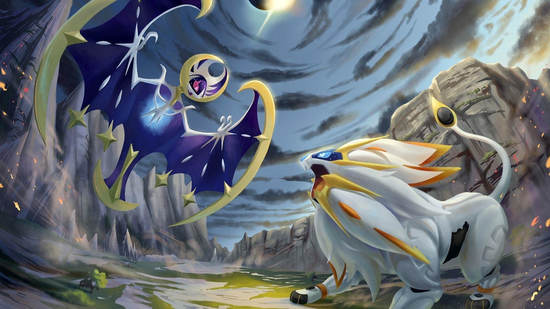 1920x1080 Pokemon Sun and Moon Solgaleo vs Lun. Wallpaper, Desktop