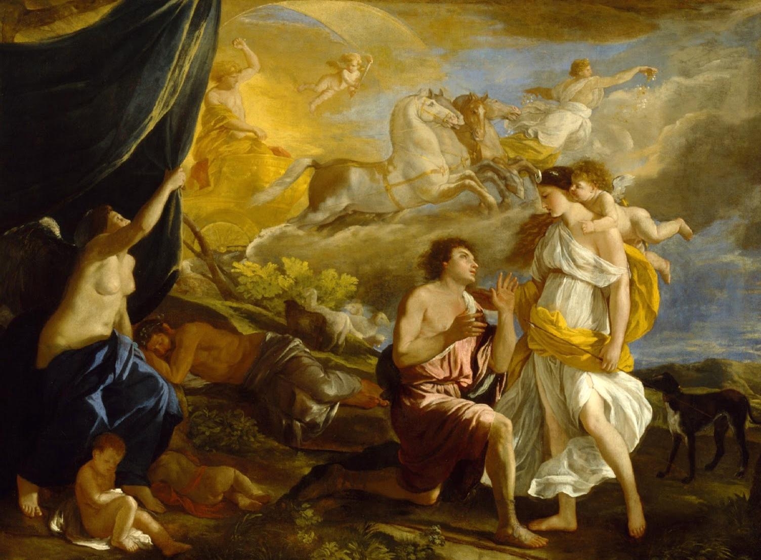 1510x1110 Poussin Nicolas, French Baroque Classical Art Selene And Endymion, Desktop