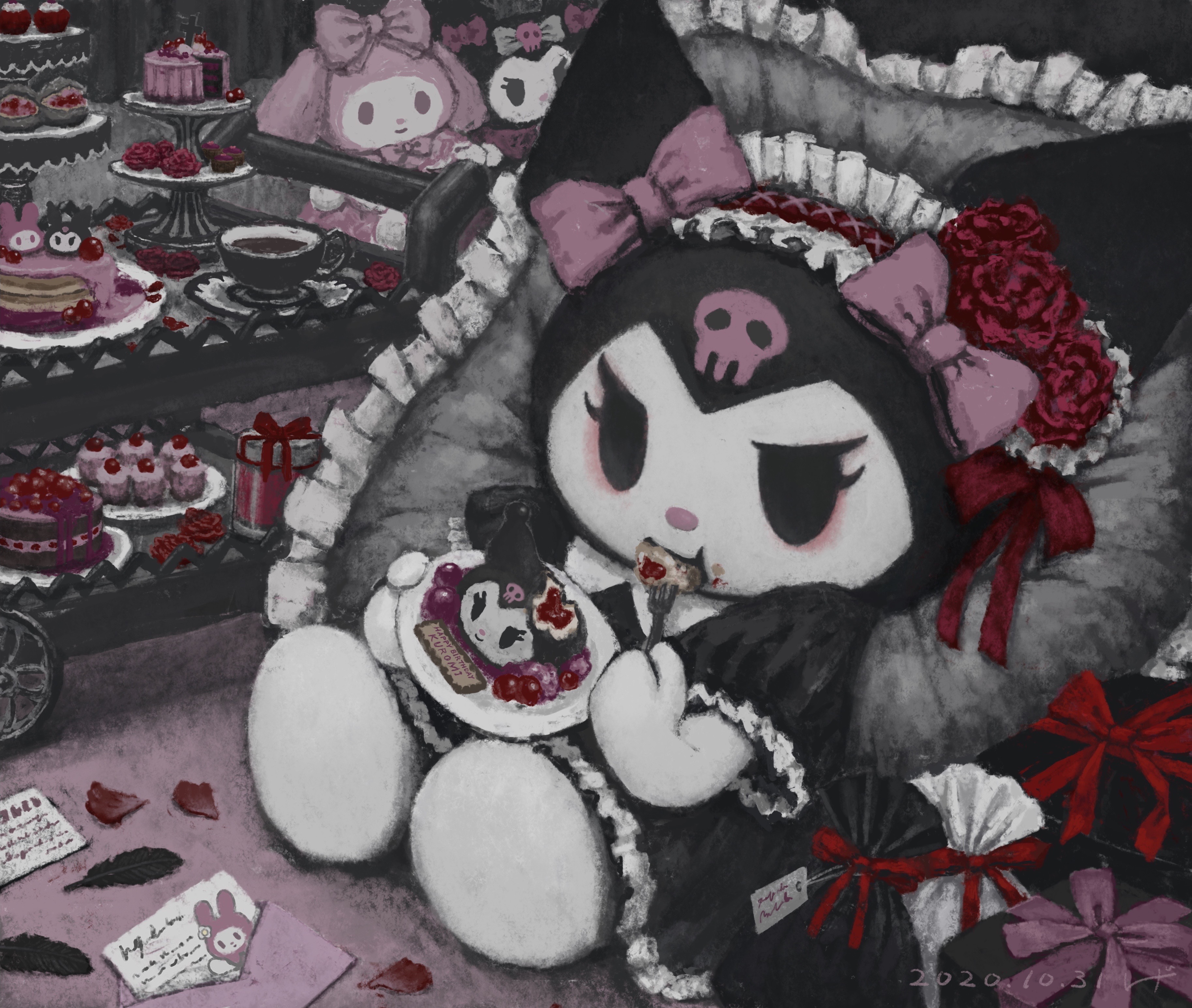 3660x3100 Kuromi (Onegai My Melody) HD Wallpaper and Background, Desktop