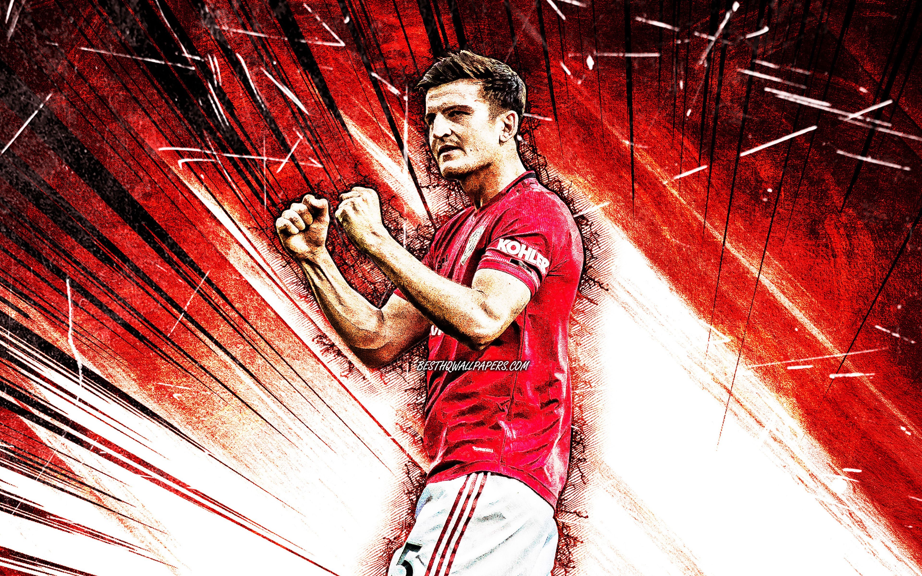 3840x2400 wallpaper 4K, Harry Maguire, grunge.besthqwallpaper.com, Desktop