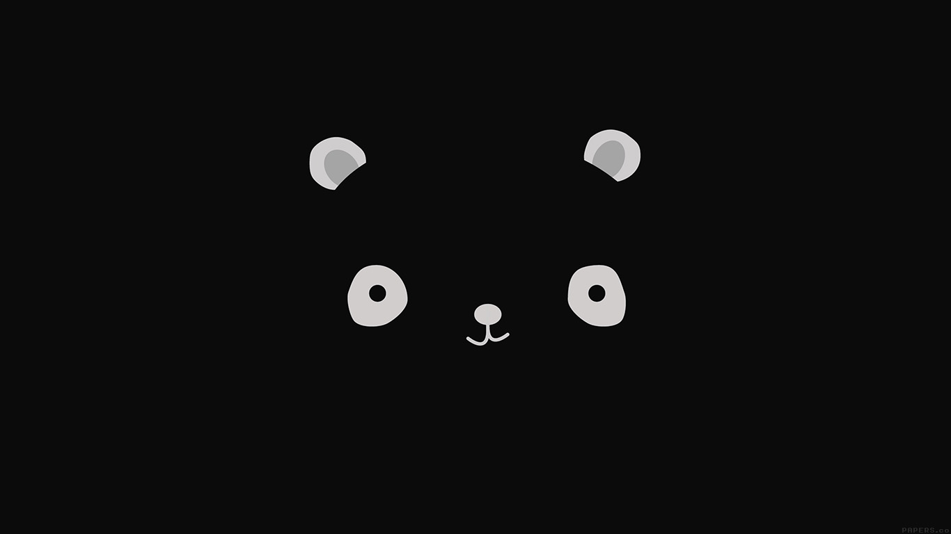1370x770 wallpaper for desktop, laptop. cute minimal panda dark illust art, Desktop