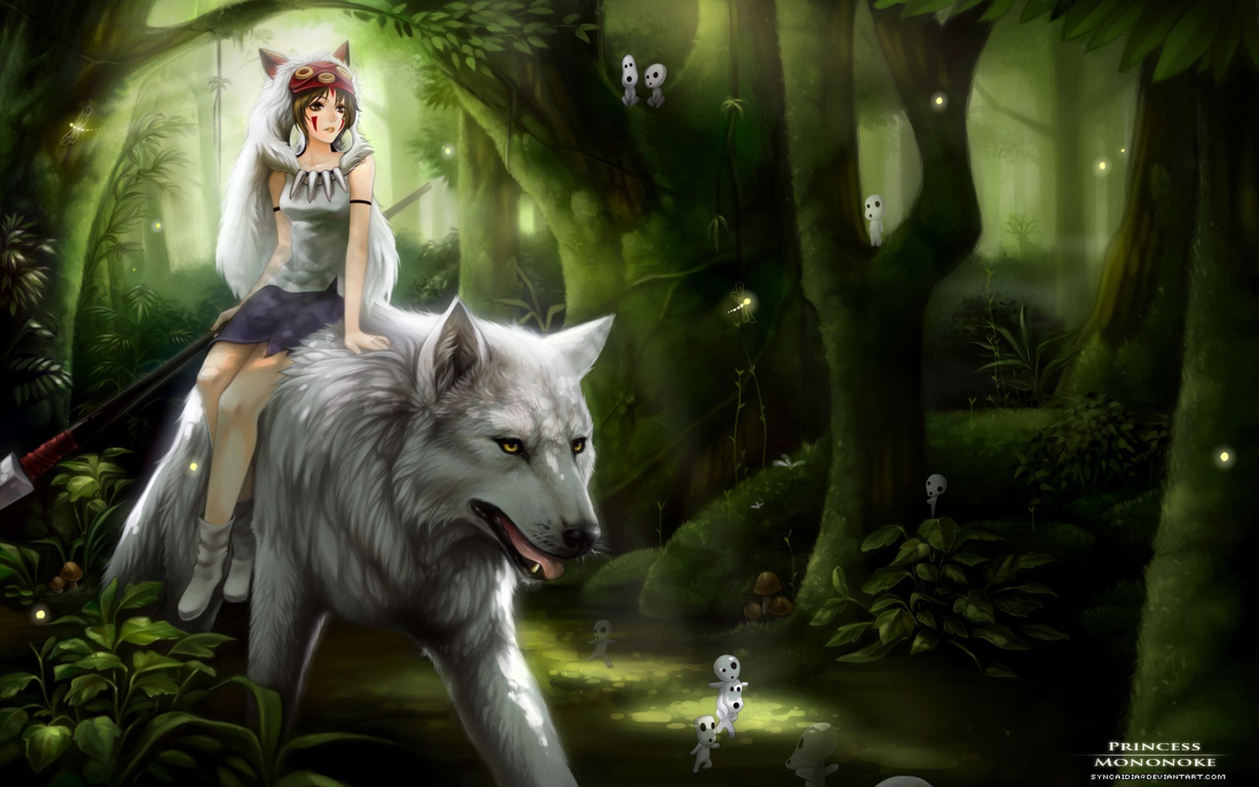 2560x1600 Forest Magic Princess Mononoke Wolf Wallpaper:, Desktop