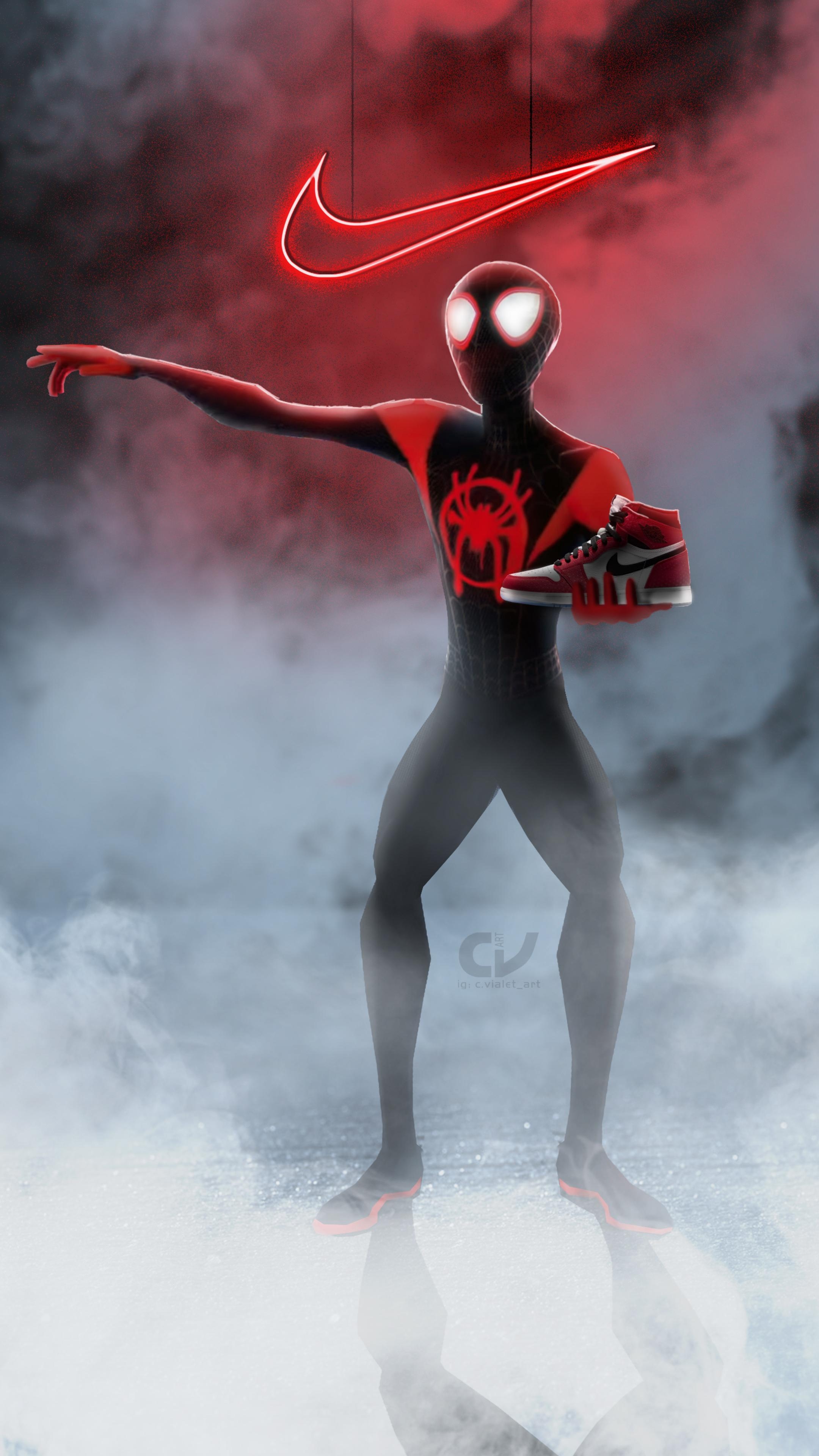 2160x3840 Spiderman Miles Morales Nike Air Jordan Man Into, Phone