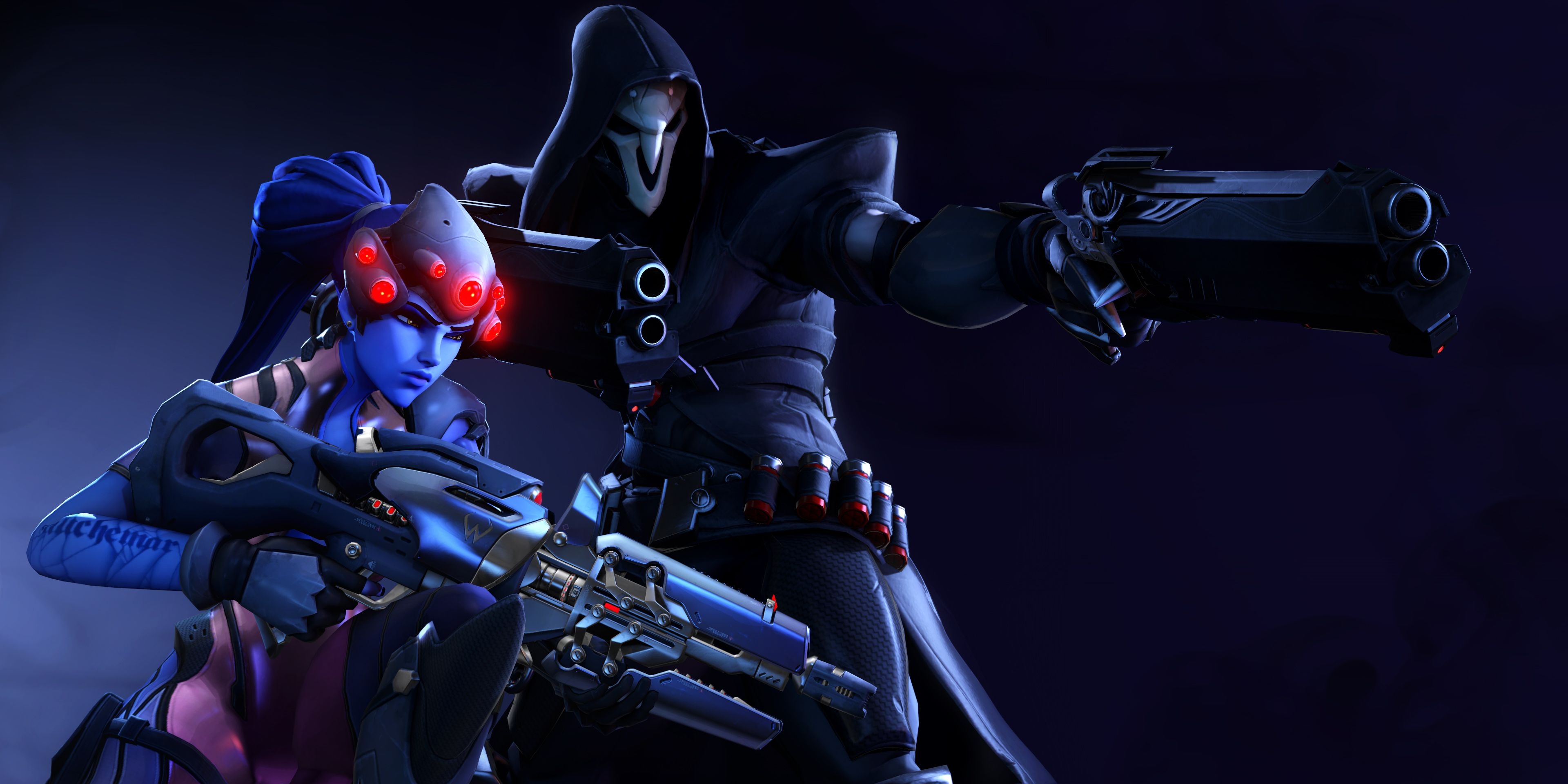 3840x1920 Overwatch Reaper Overwatch Widowmaker Overwatch Wallpaper:, Dual Screen