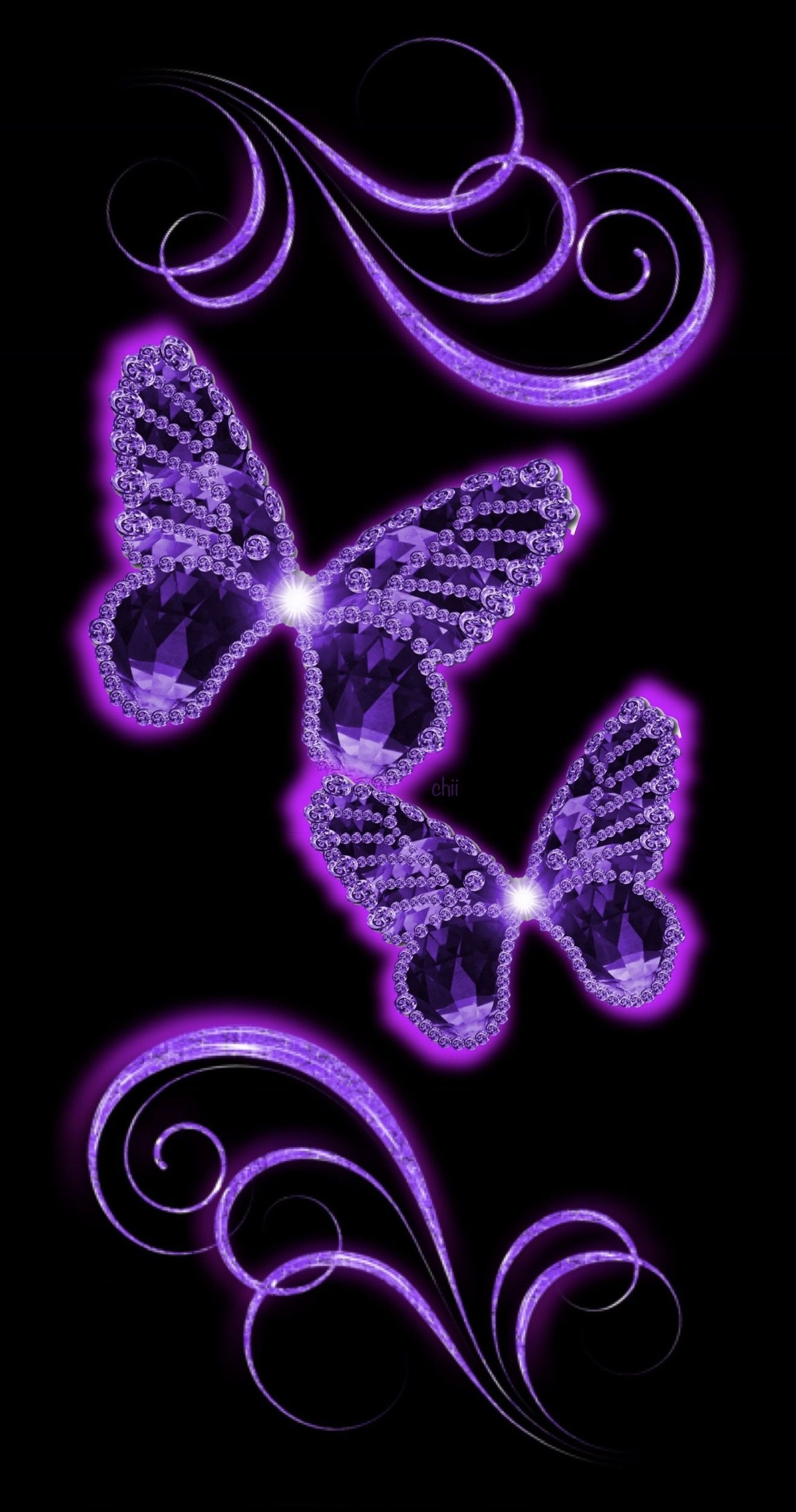 1320x2510 Dark Purple Butterfly Wallpaper Free Dark Purple Butterfly Background, Phone