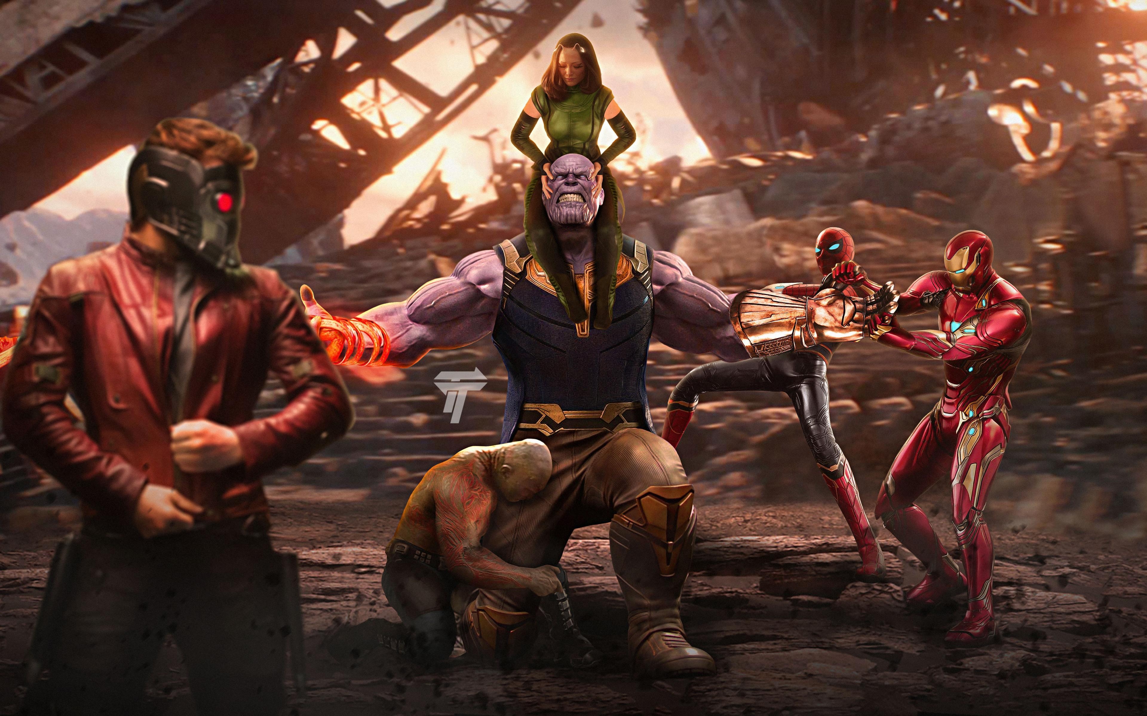 3840x2400 Thanos Vs Avengers, Movie, Artwork, Wallpaper Infinity, Desktop