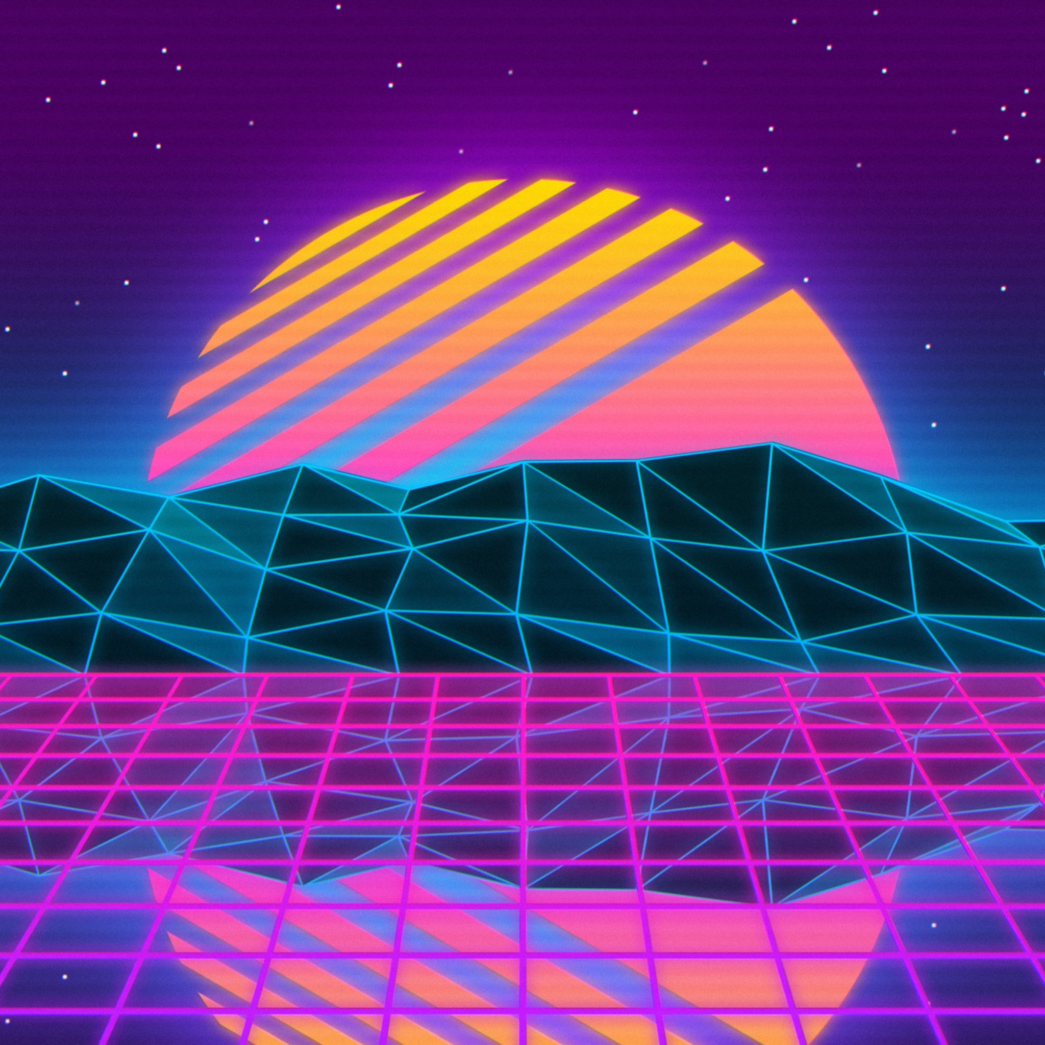 2050x2050 Vaporwave iPad Air HD 4k Wallpaper, Image, Background, Phone