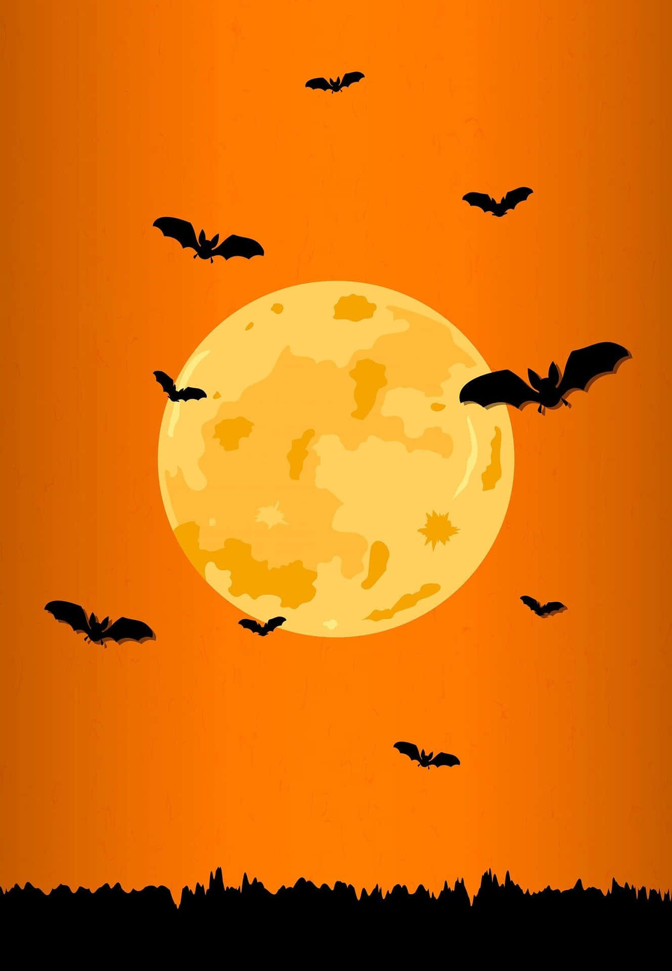 1330x1920 Download Spooky Orange Halloween Background, Phone