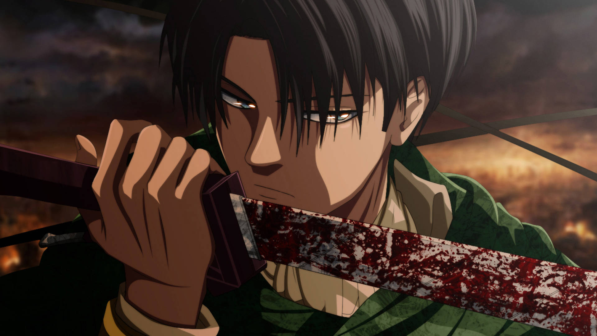 1920x1080 Download Levi Blood Sword Attack On Titan Wallpaper, Desktop