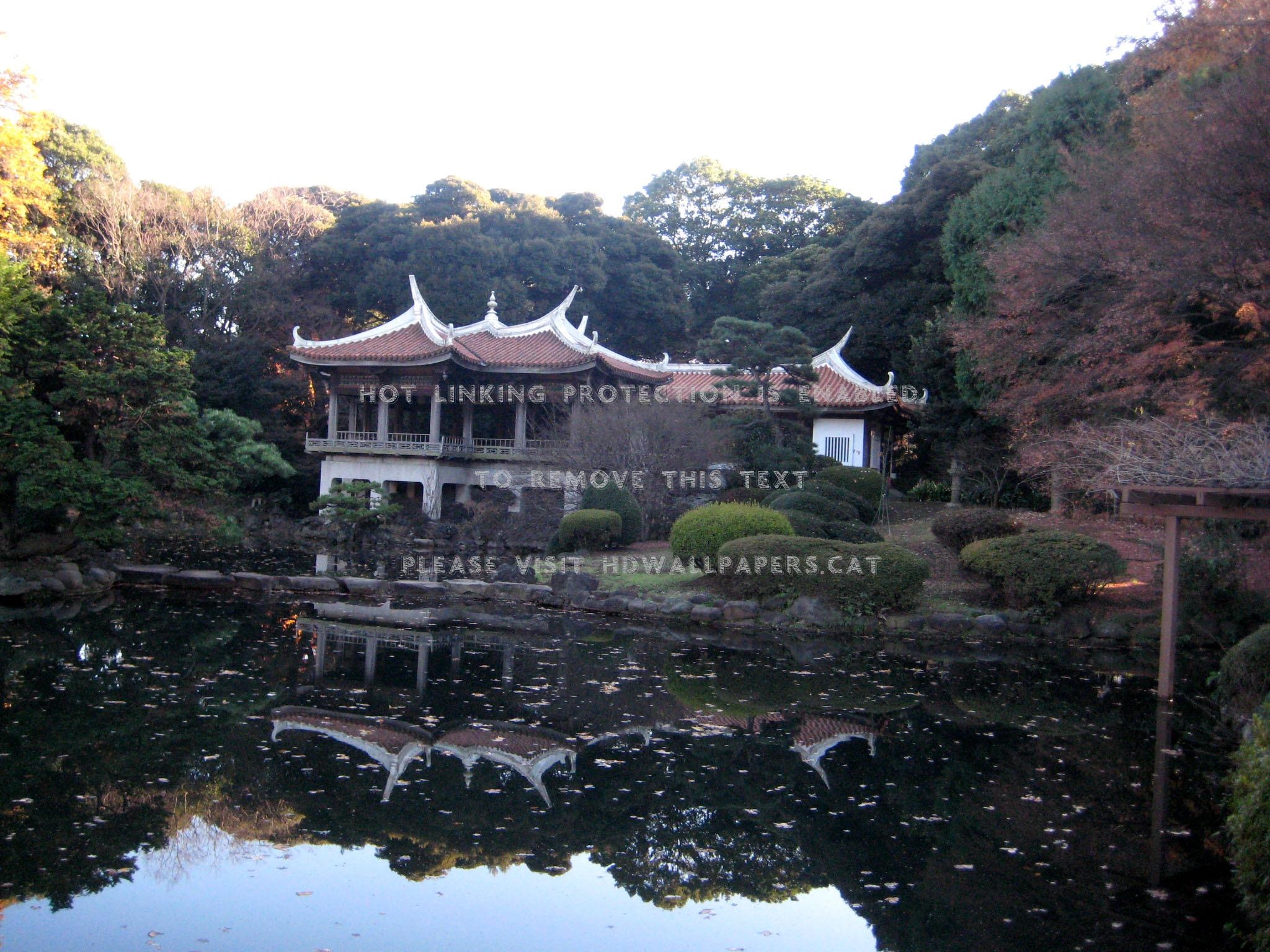 2050x1540 shinjuku gyoen japanese scenery lake tokyo, Desktop