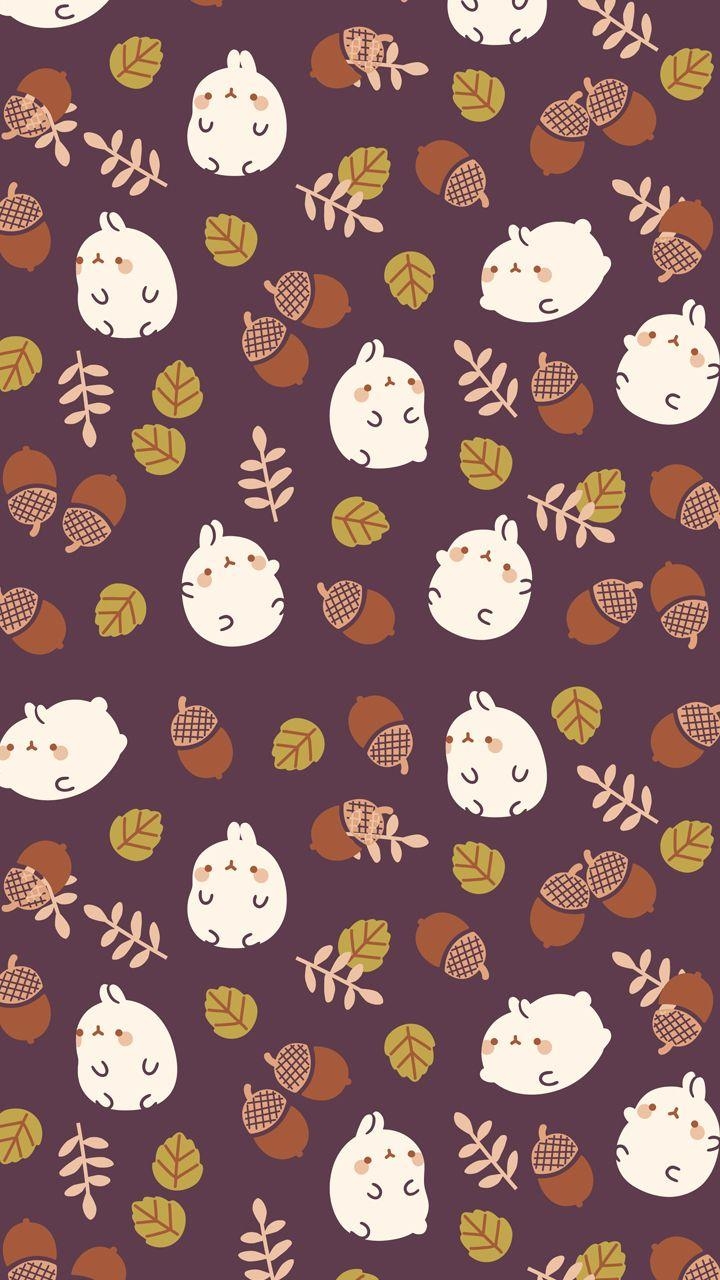 720x1280 Autumn molang background. Cute Wallpaper. Cute fall, Phone