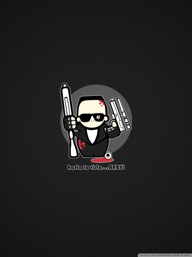 770x1030 Funny Terminator Cartoon Ultra HD Desktop Background Wallpaper for 4K UHD TV, Multi Display, Dual Monitor, Tablet, Phone