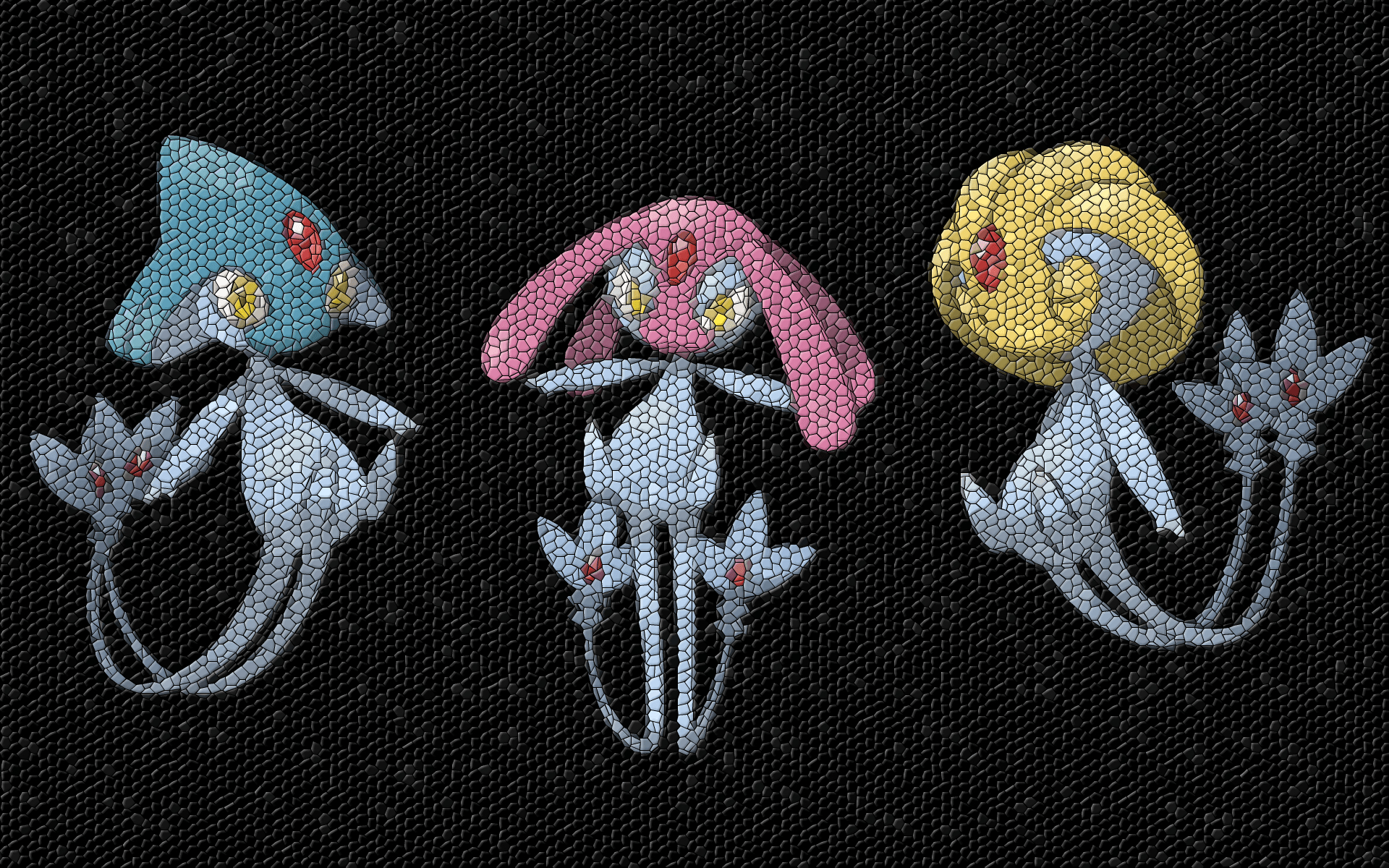 1920x1200 Pokemon, mosaic, Uxie, Azelf, Mesprit Wallpaper, Desktop