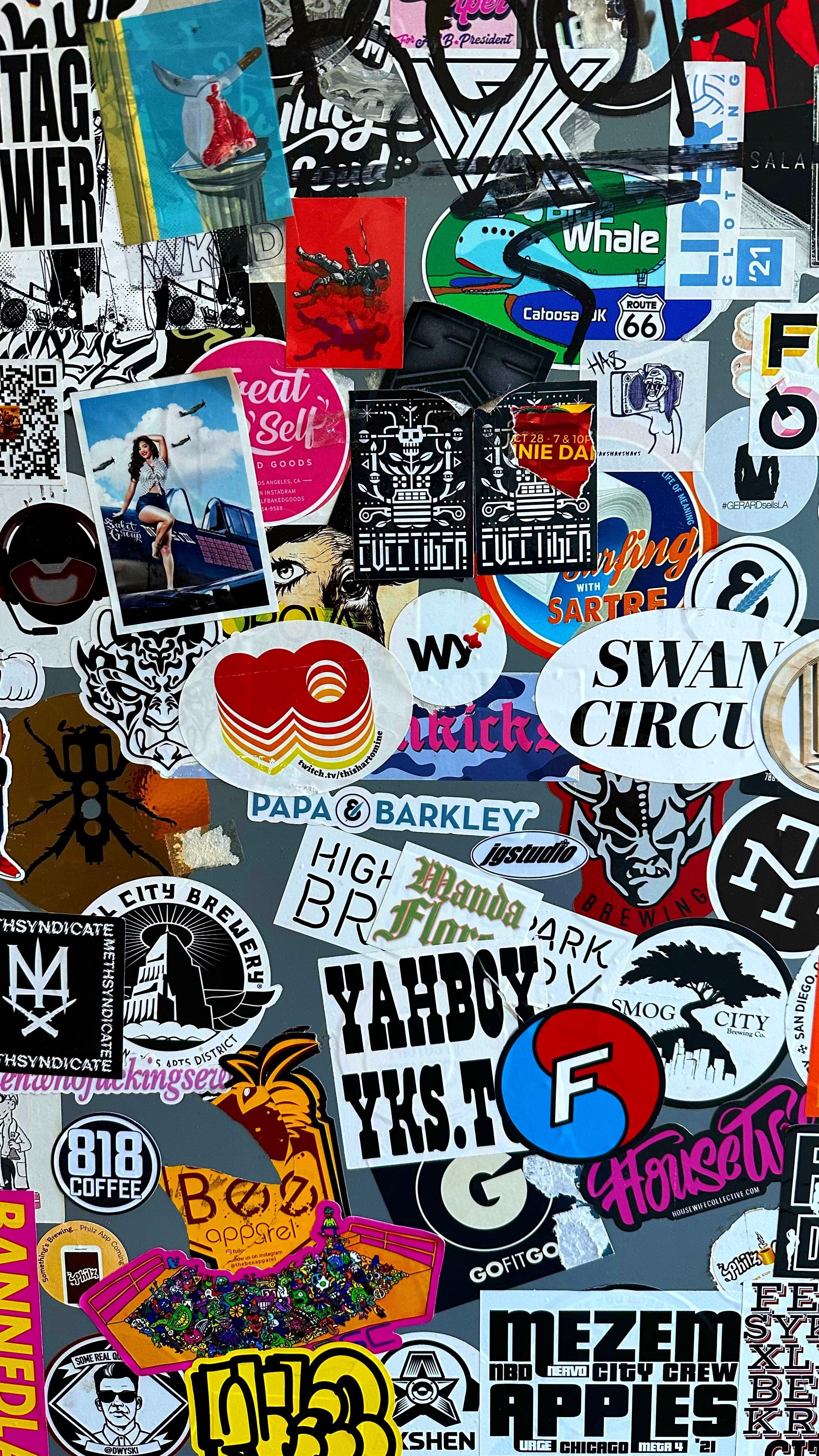 2270x4040 Took this photo of a sticker board at a, Phone