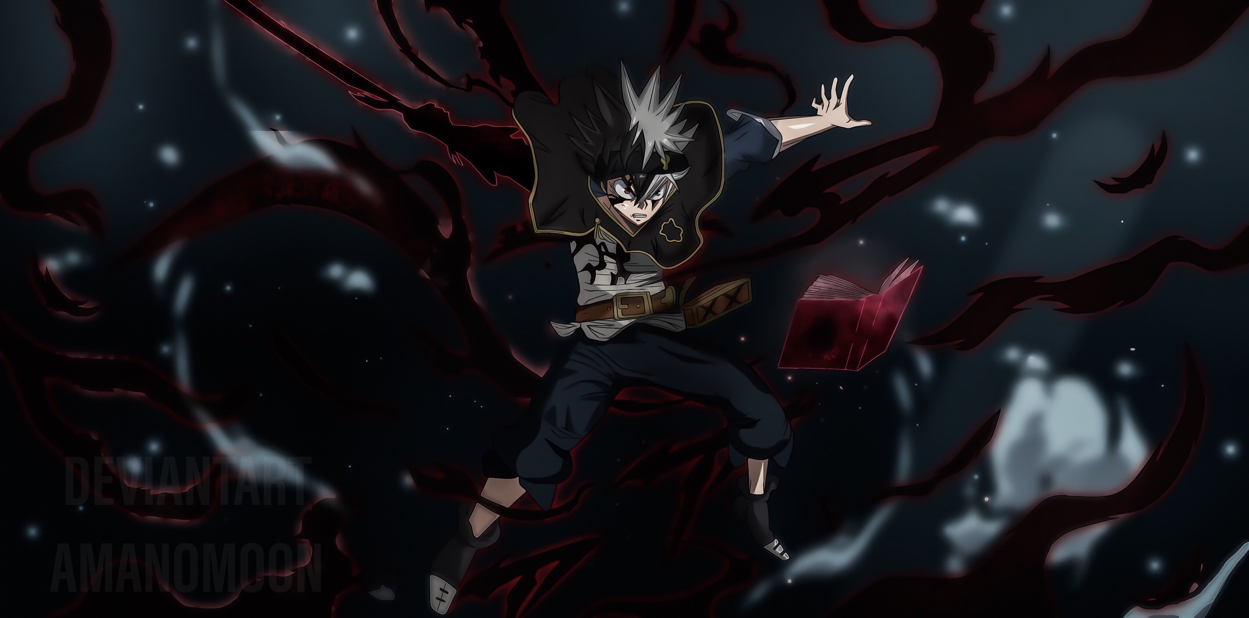 4100x2030 Anime Black And White Wallpaper 4k. Black clover anime, Anime wallpaper, HD anime wallpaper, Dual Screen