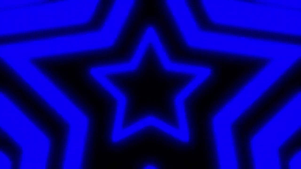 1280x720 Black and Blue Y2k Neon LED Lights Star Background.. 1 Hour Looped HD, Desktop